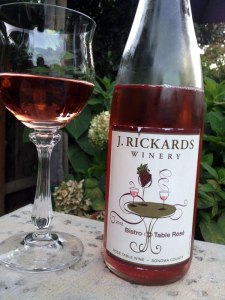 The J. Rickards 2012 Bistro Table Rosé is perfect for the European palate, with fragrant rose petal, strawberry, watermelon in a crisp, dry finish.